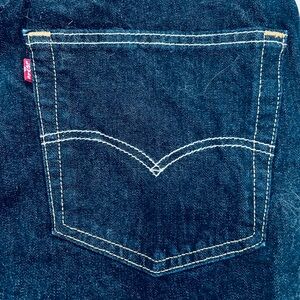 Levi's Jeans Mens Big & Tall 48 X 32 Dark Blue Relaxed Boot Cut Stretch Denim
